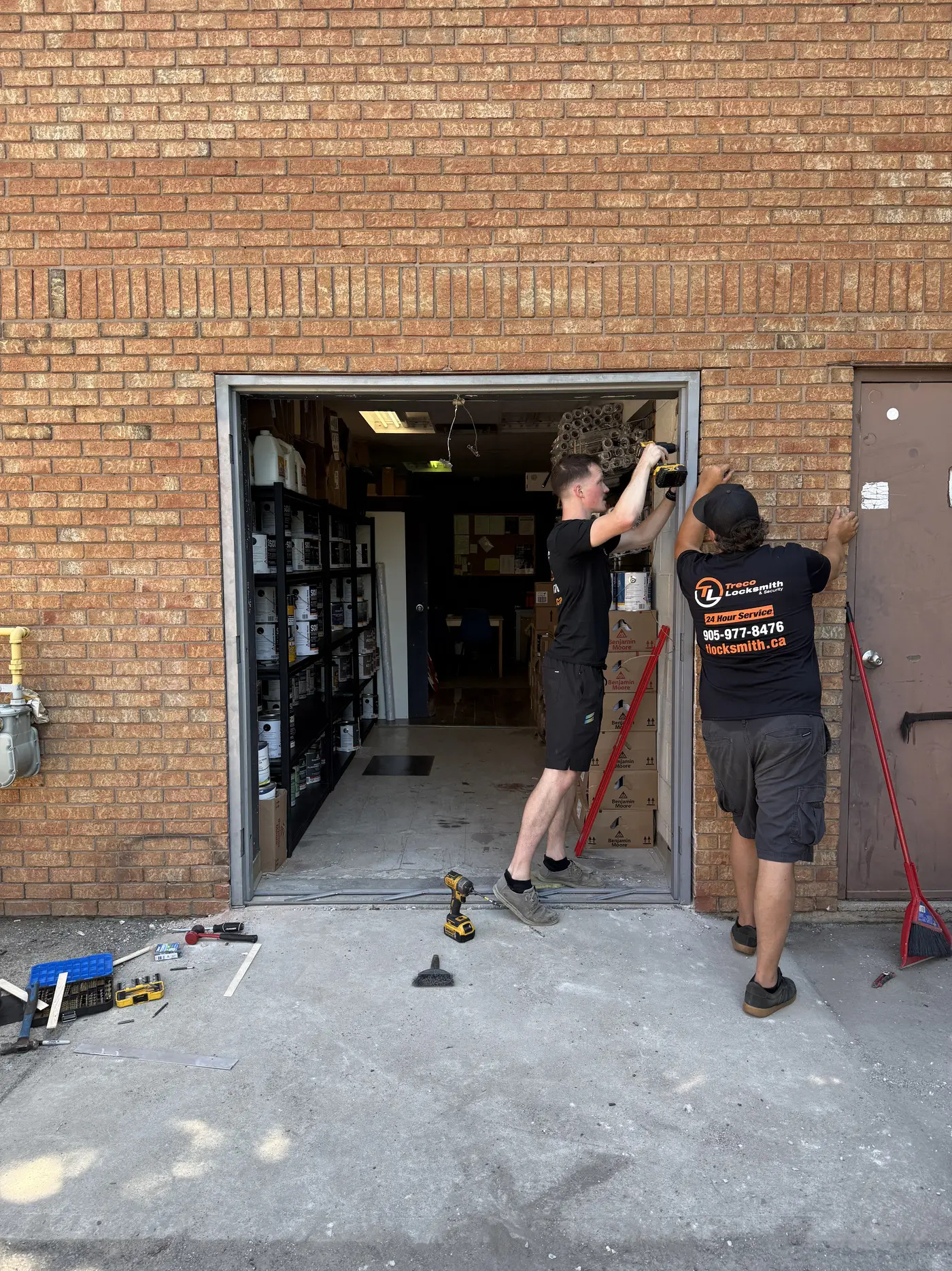 Commercial master key system and access control hardware installed for a Hamilton business